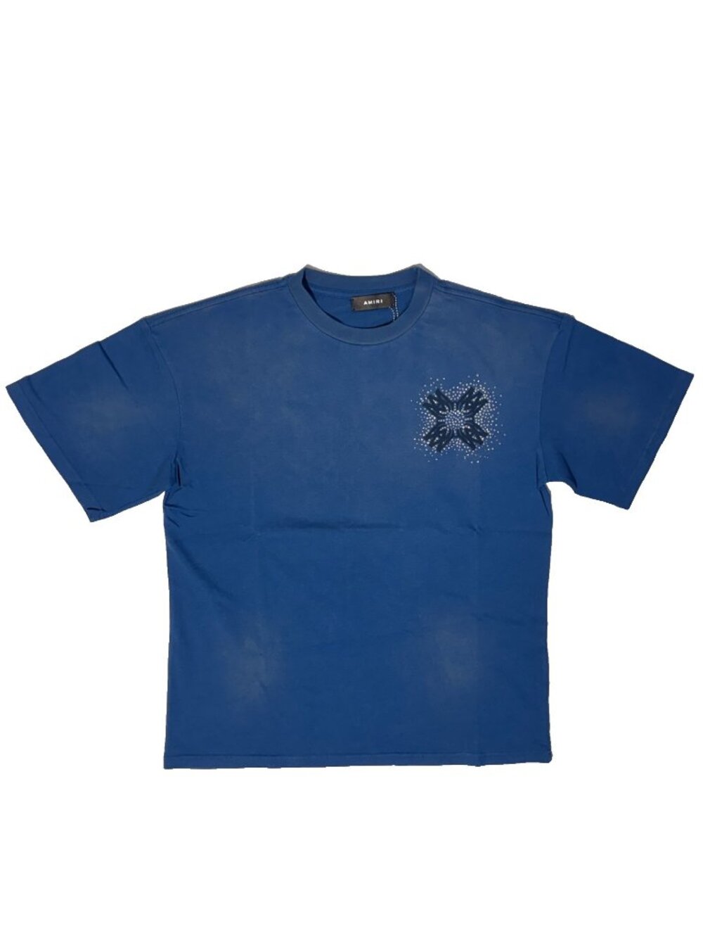 Amiri Crystal Burst Blue Faded Wash Tee Medium